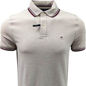 Tommy hilfiger  men's Striped Collar polo Grey